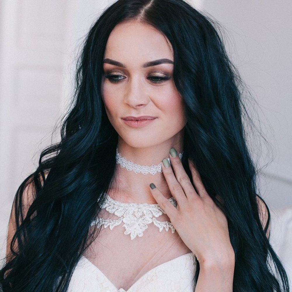 Чокер "Александрия" ажурный, завитки, цвет белый. Кружево. Регулировка длины.