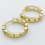 Ювелирные швензы с позолотой Клевер, размер 20*4,4 мм, цена за пару