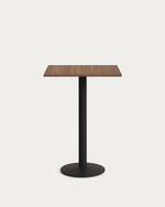 Высокий садовый столик Esilda ореховый на черном металлическом основании 60 x 60 x 96 см