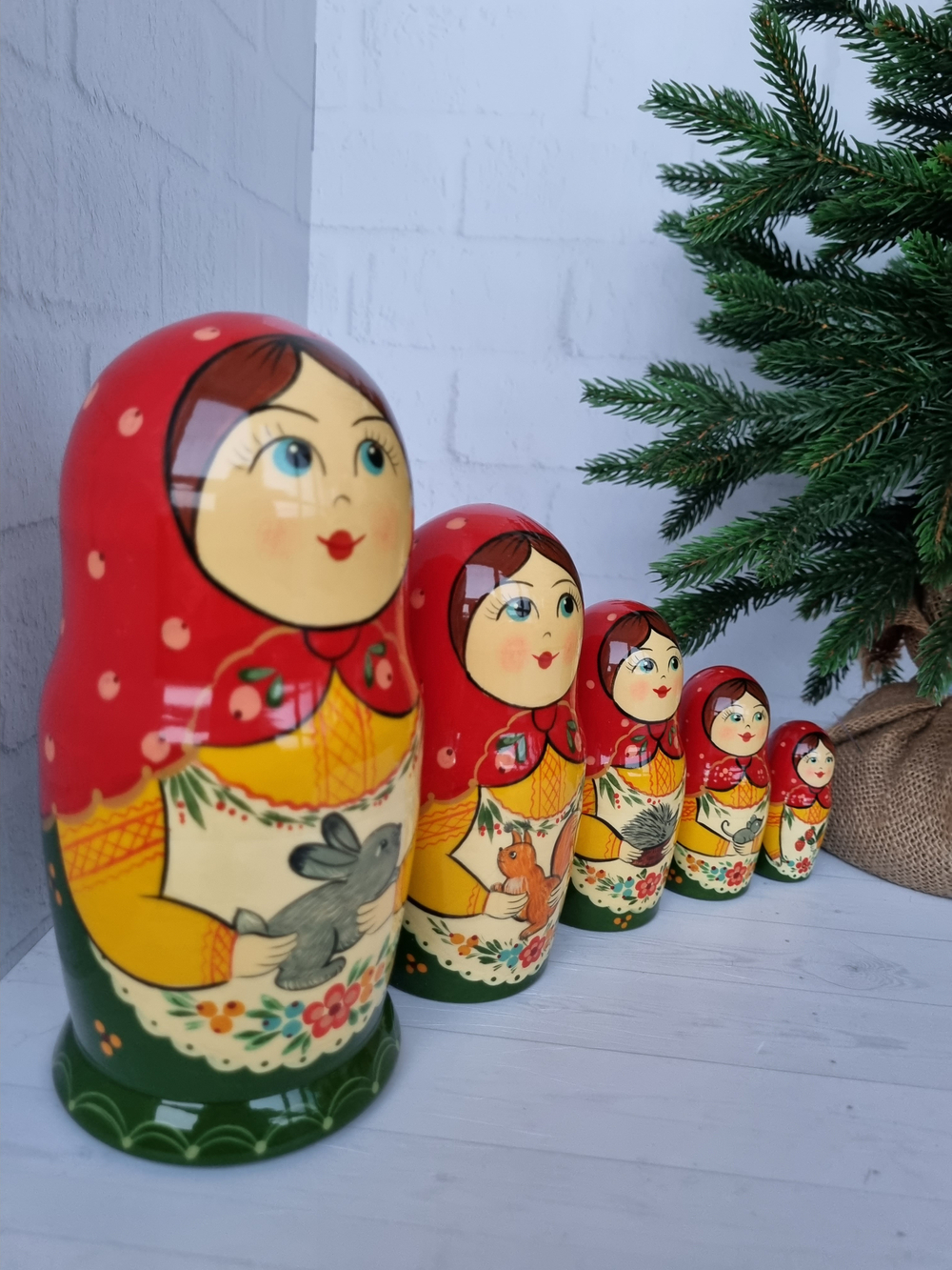 Матрешка с зайчиком 5 мест