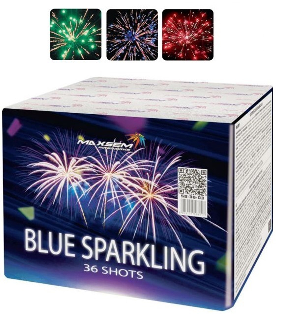 Батарея салютов "Blue Sparkling" SB-36-03* 36 залпов * 1.2"