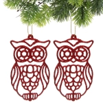 Подвеска «Мудрая сова» 10 см (набор 2 шт), красный