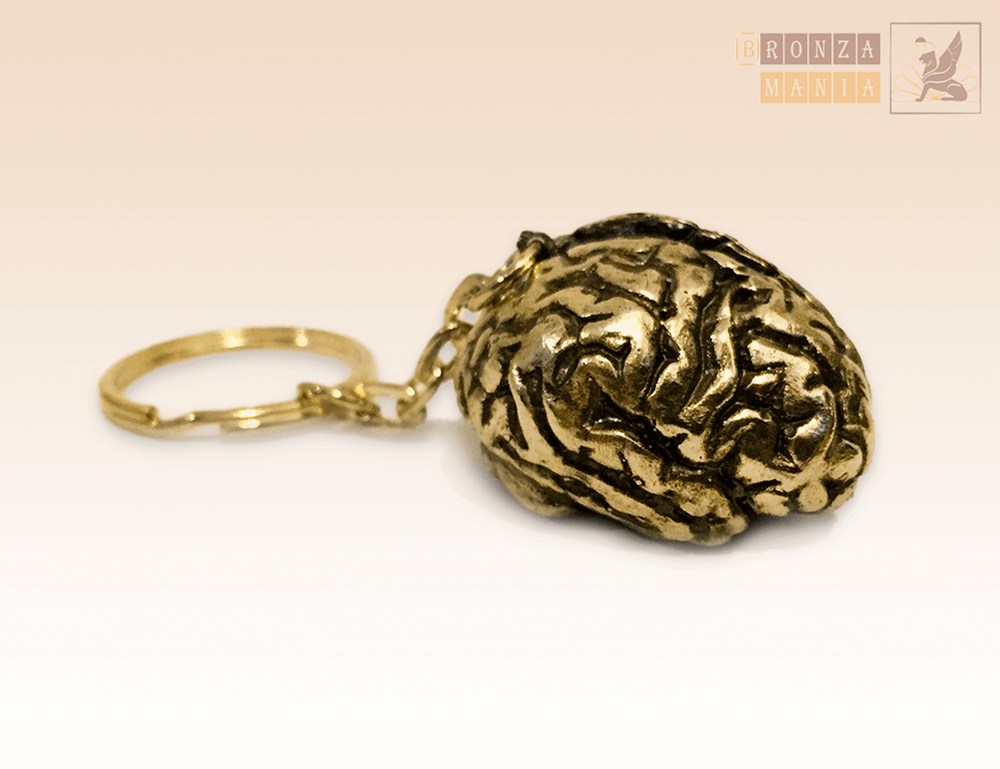 брелок - шкатулка  Мозг с кубиком - решением