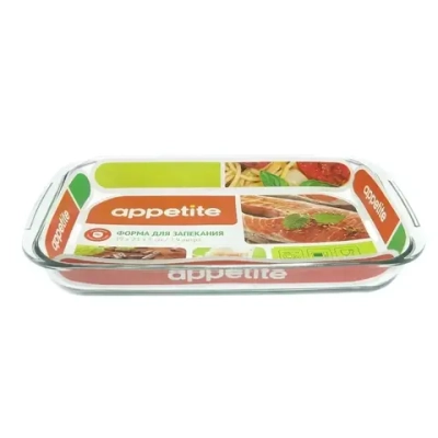 Форма стеклянная прямоугольная 39x23x5см,9л ТМ Appetite