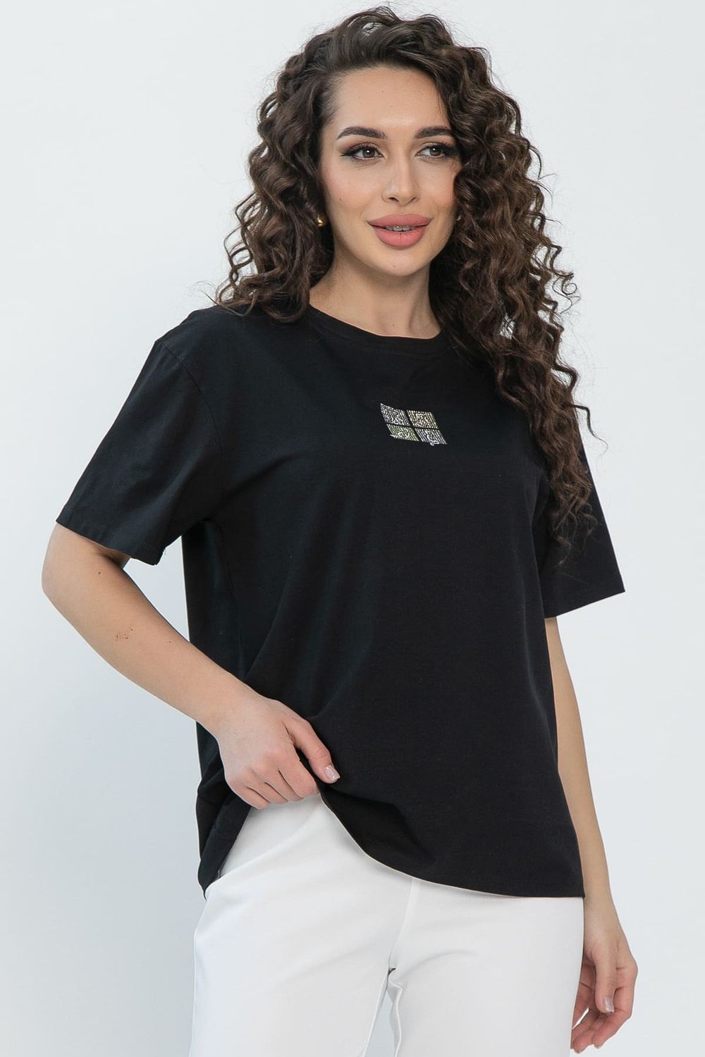 Футболка Аника (черная/коты) Б13494-20М LT Collection