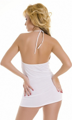 Белое платье с замочками