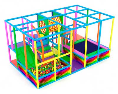 Детский игровой лабиринт с крышей «Палитра радости» 6,15×3,69×3,2 м