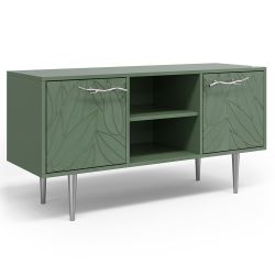 Тумба под ТВ Арт Колор leaves 117см Стайл Сильвер Зеленый нефрит