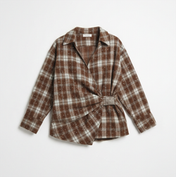 Рубашка с декором 1244-2 принт клетка