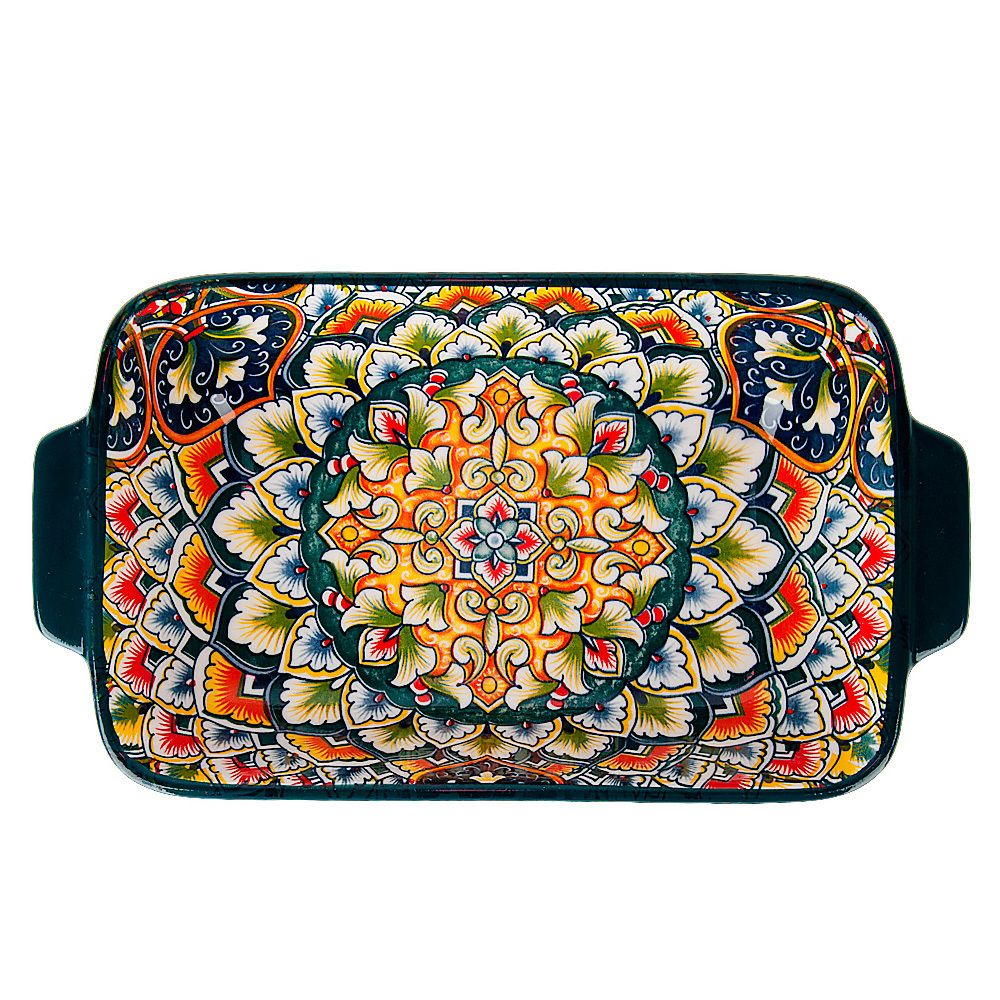 Блюдо для запекания "Arabesque" (зеленый) 22,5*12,5*5см v=600мл. (фарфор) (min9) (транспортная упако