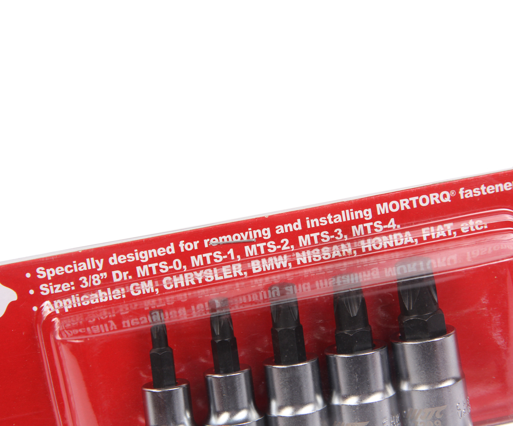 Набор головок для винтов MTS MORTORQ с насадкой 4-лучевых JTC