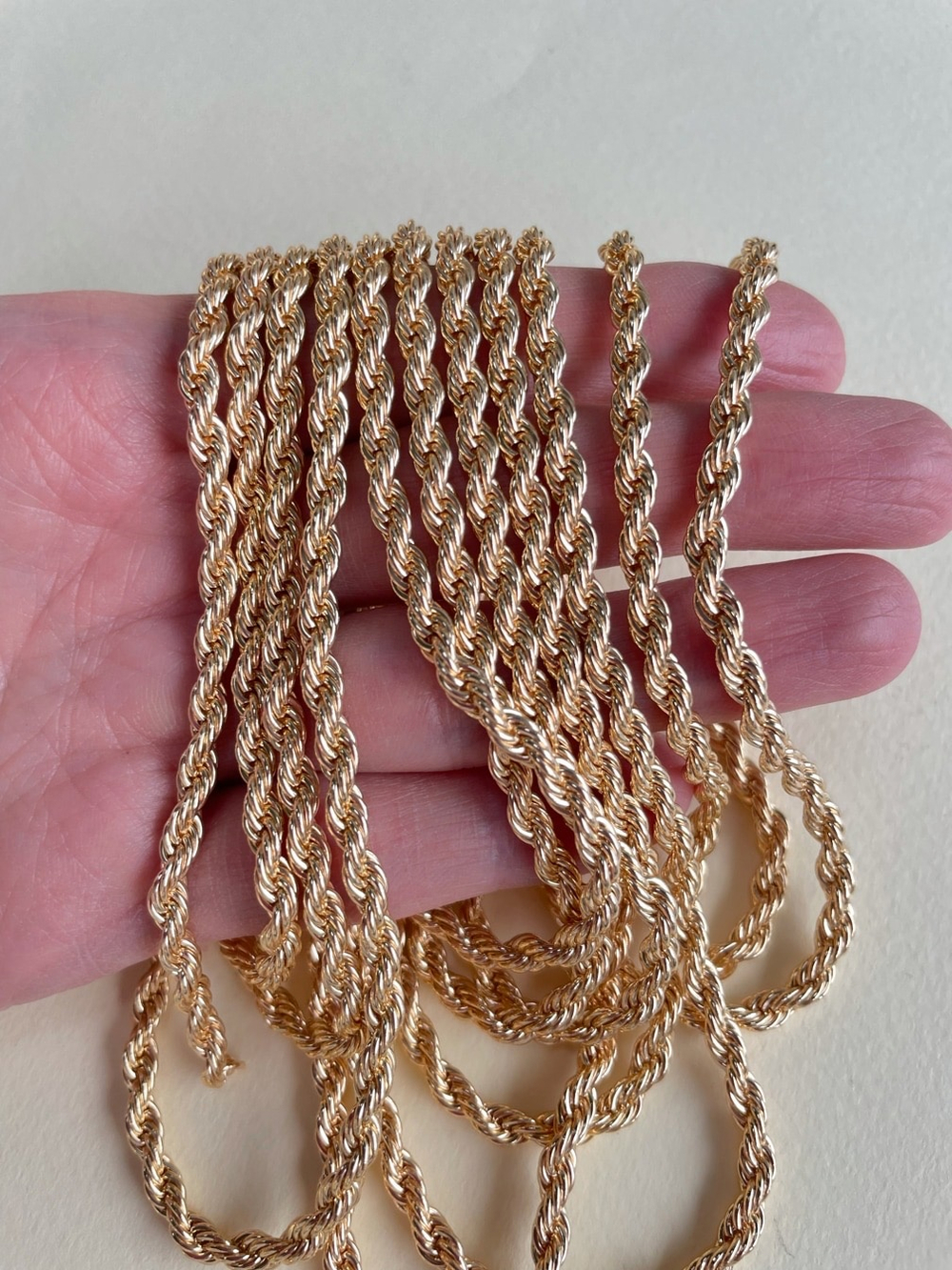 03884-4 Цепь "Плетеный шнур" 4мм, позолота, м