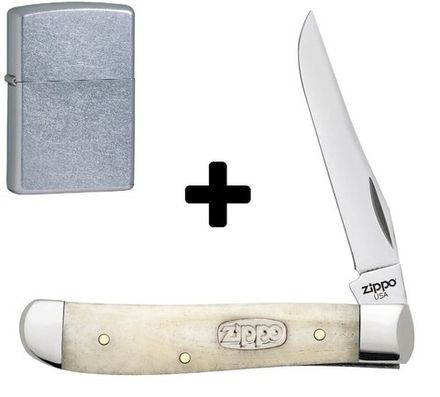 Набор: Нож перочинный Smooth Natural + Зажигалка Zippo 207