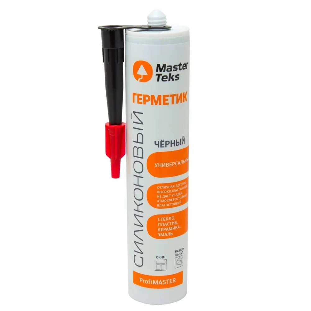 ГЕРМЕТИК СИЛИКОНОВЫЙ MASTERTEKS PROFIMASTER УНИВЕРСАЛЬНЫЙ 290 МЛ ЧЕРНЫЙ