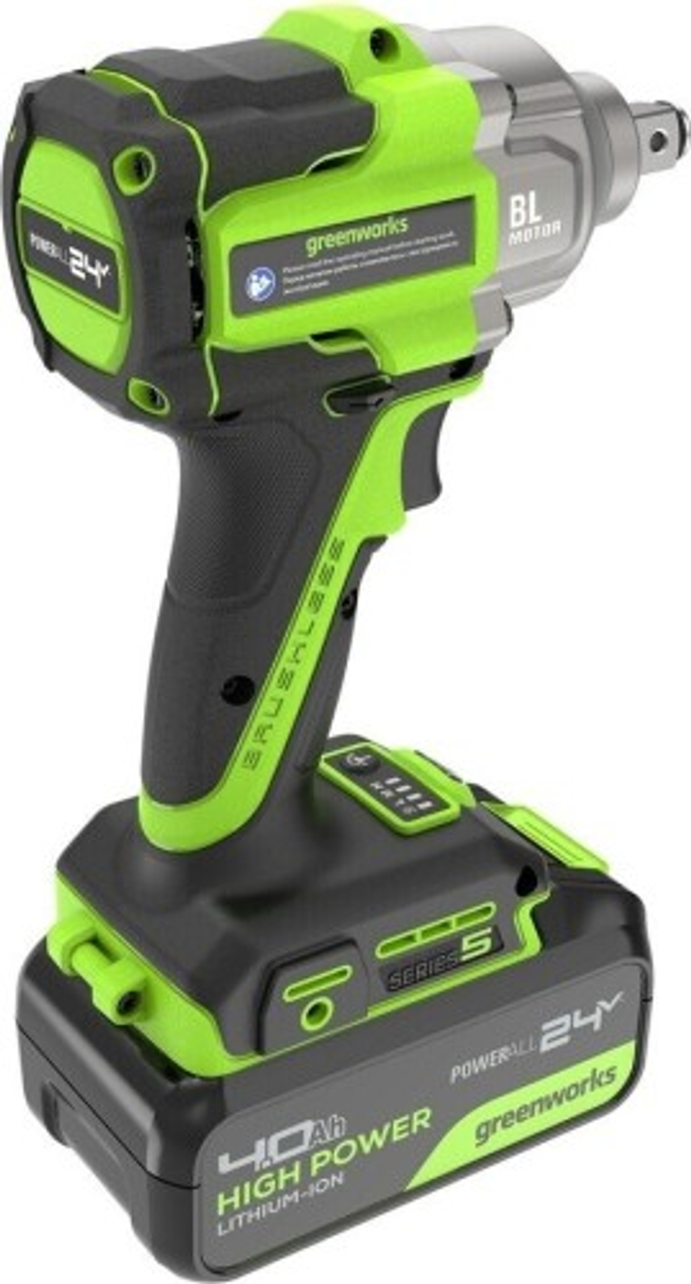 Гайковерт аккумуляторный GREENWORKS IW5500 ударный, 24V, АКБ 4Ач и ЗУ 3805007CUB