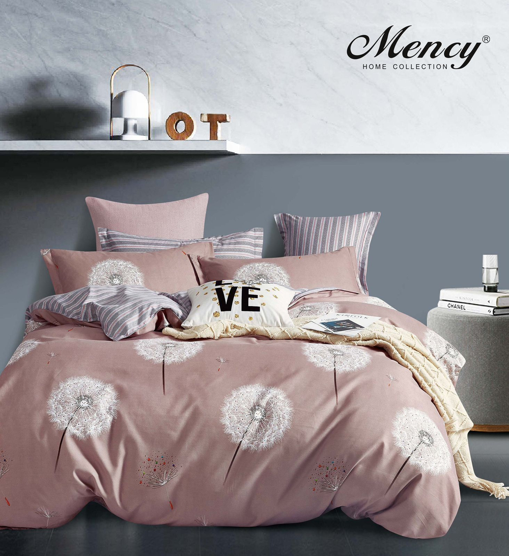 Коробка постельное белье "Mency" Classic Хлопок / Размер Семейный / Коробка 22 расцветки