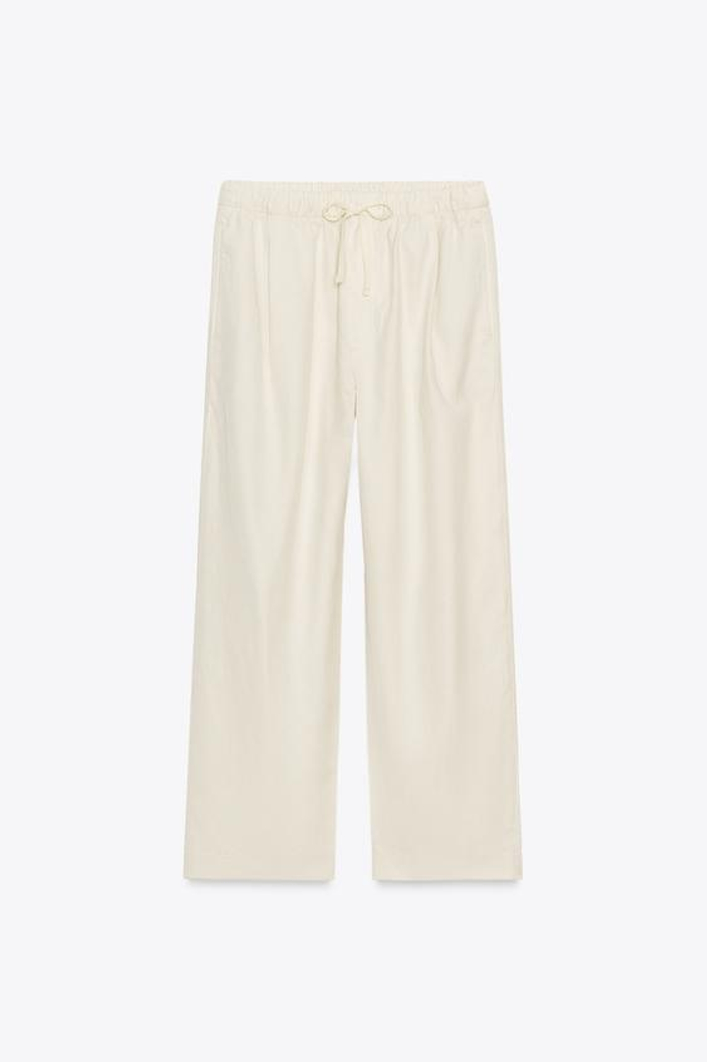 ZARA БРЮКИ-ДЖОГГЕРЫ WIDE LEG — ZW COLLECTION, ЭКРЮ