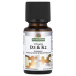 Nature's Answer, витамины D3 и K2, 25 мкг (1000 МЕ) и 120 мкг, 0,5 мл (120 жидк. унций)