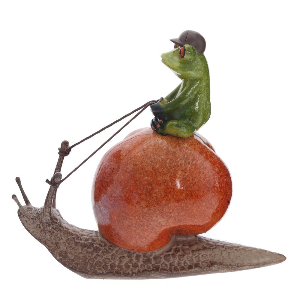 GAEM Фигурка декоративная "Лягушка на улитке", L14 W6,5 H12,5 см