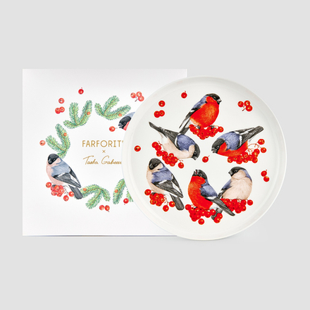 Блюдо Farforite «Рябиновые бусы» 27 см в подарочной коробке