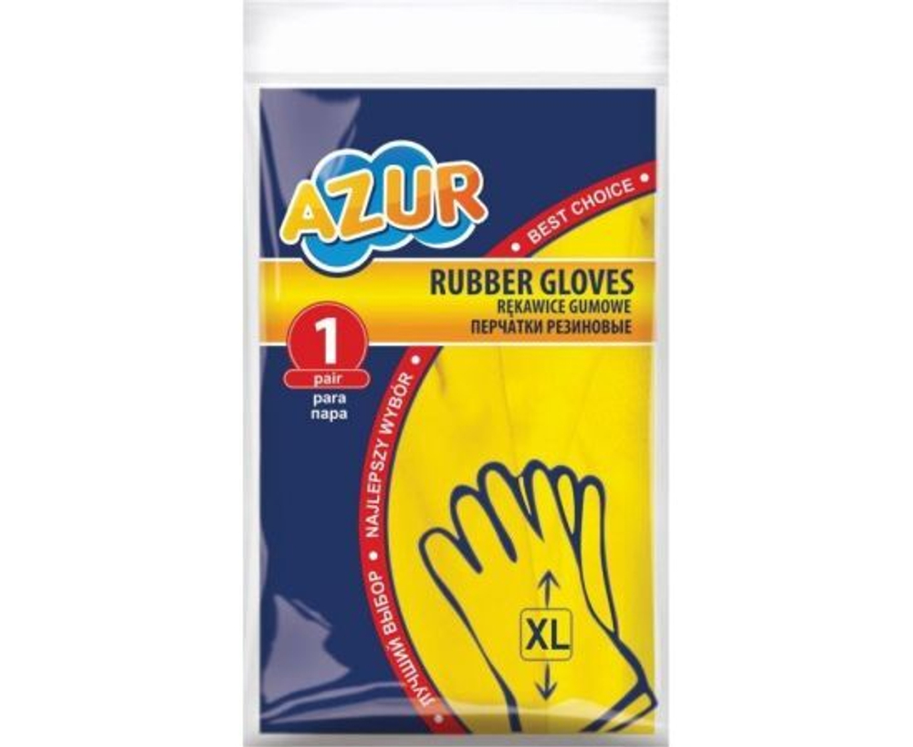 Перчатки хозяйственные Azur из натурального латекса, размер XL