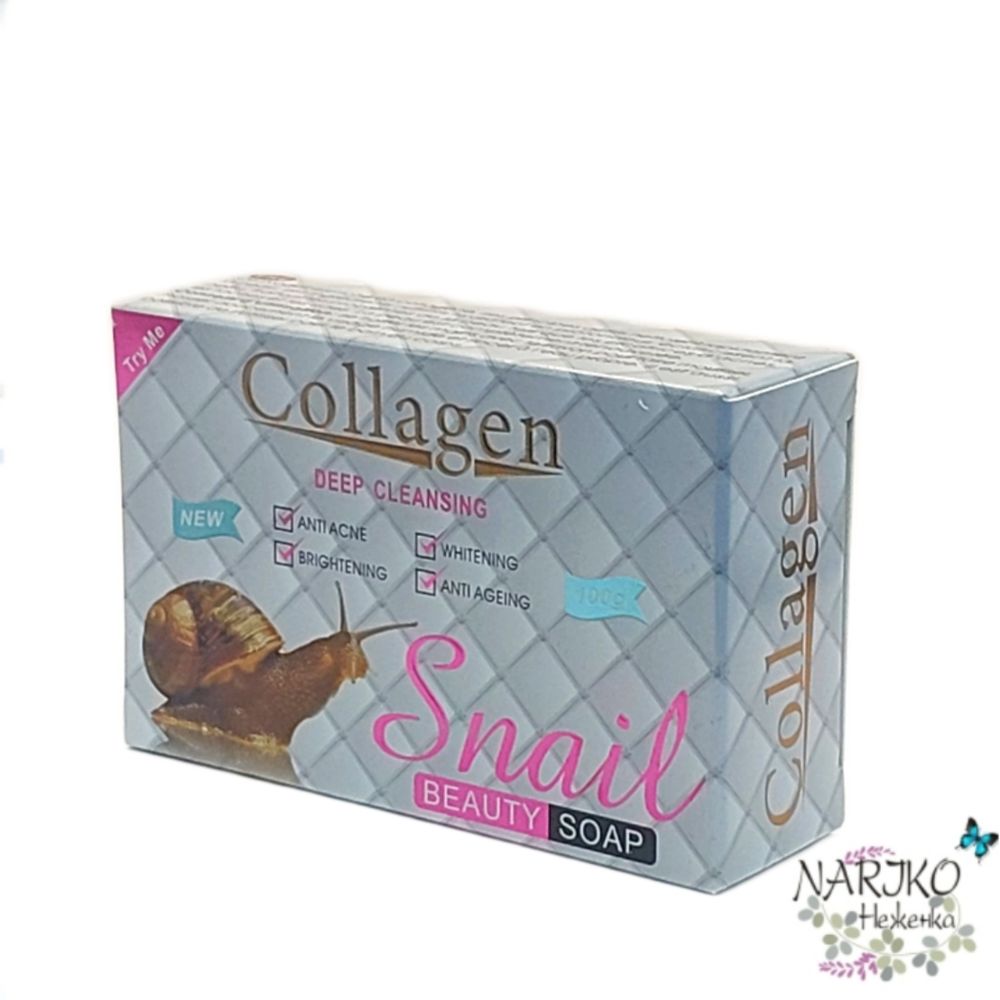 Мыло для лица и тела с Коллагеном и Муцином улитки PEI MEI Collagen &amp; Snail Soap, 100 гр.