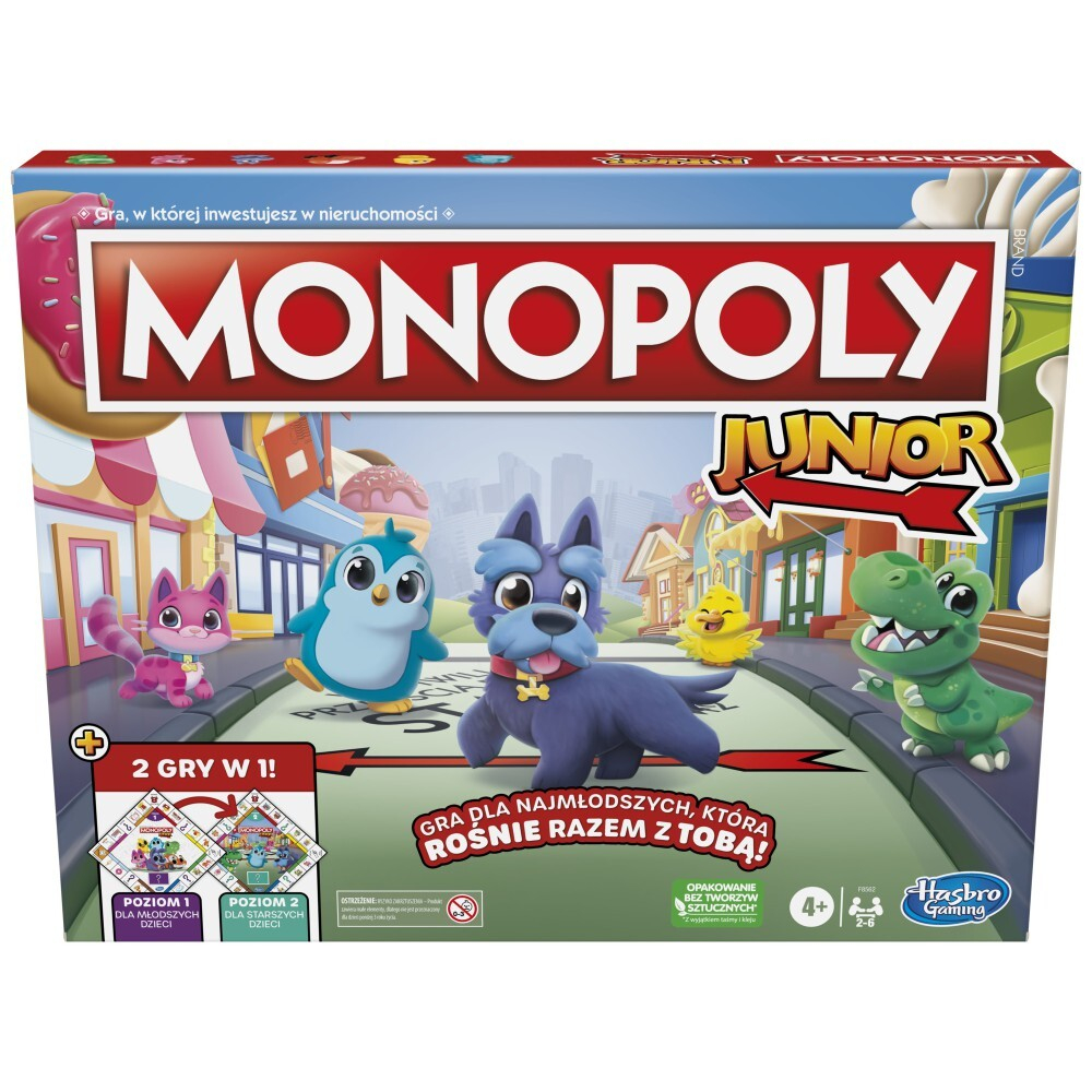 Hasbro - Монополия Джуниор 2в1 F8562 Польская версия! / артикул   F8562  / GTIN 5010996134905