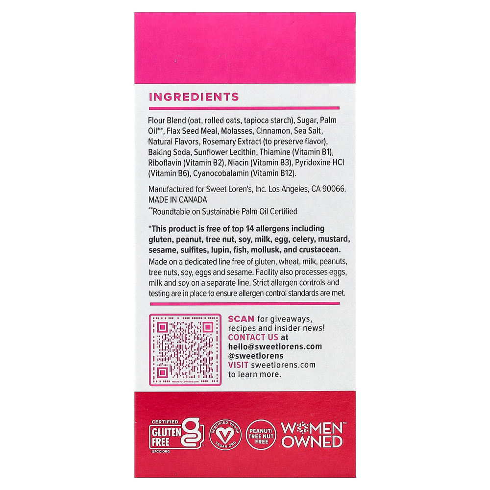 Sweet Loren's, печенье для завтрака, с корицей и сахаром, 5 пакетиков по 45 г (1,6 унции)