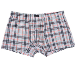 Облегающие мужские трусы-боксеры с принтом в клетку (Размер: M) (Цвет: белый с зеленым)