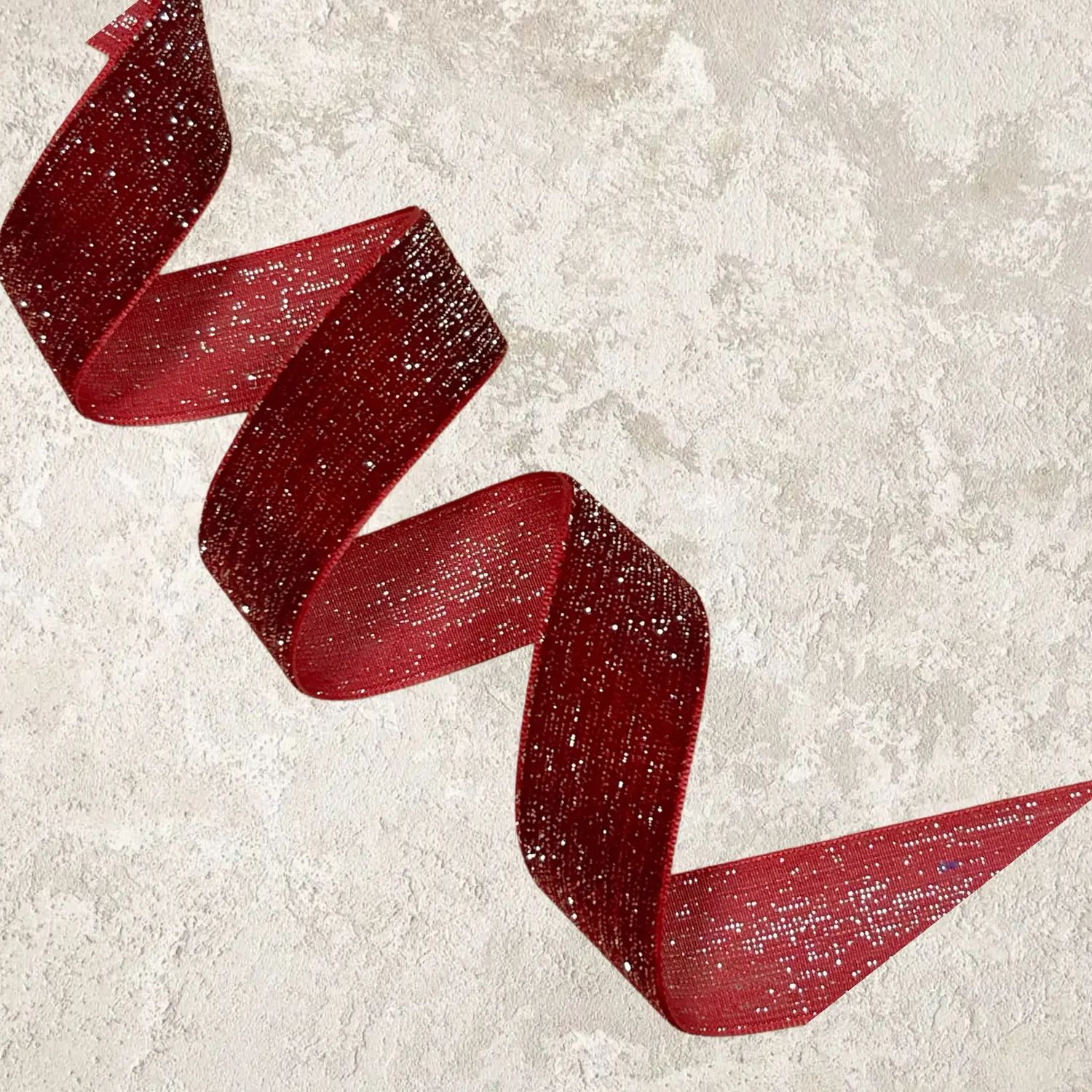 Лента бархатная с люрексом 2,5 см бордо(1метр)