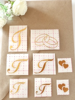 Наклейки свадебные зеркальное золото инициалы " Г "
