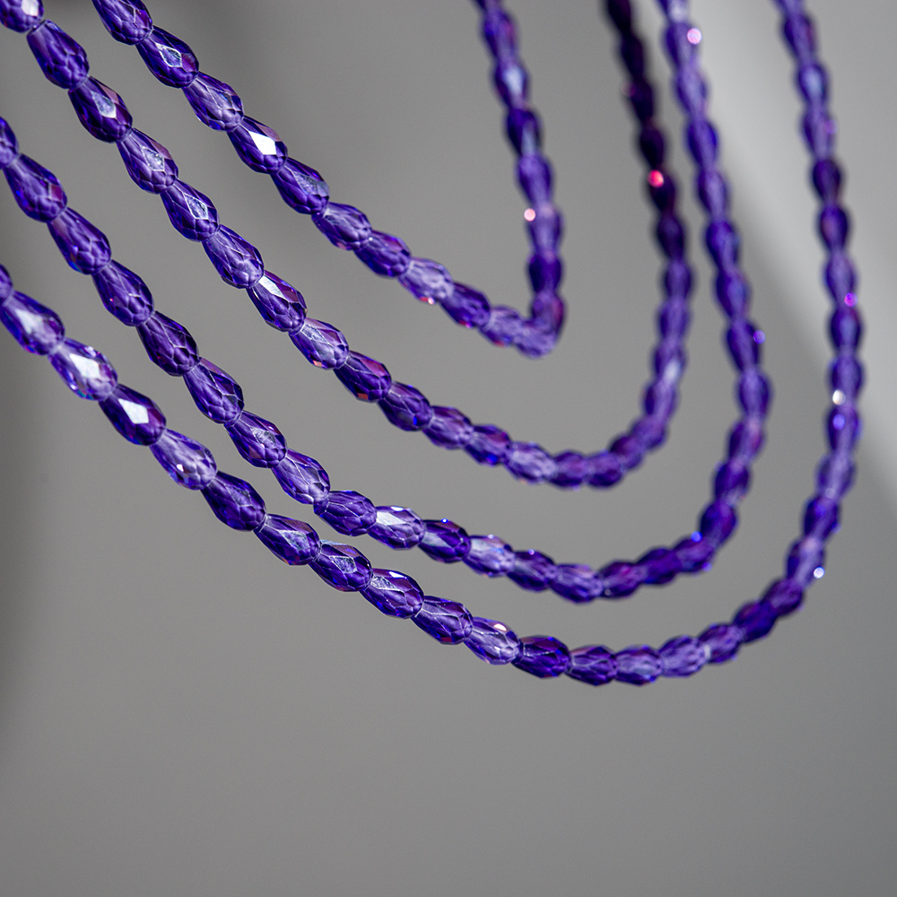 Фианиты, оттенок "Лаванда", бриолетт 4,4*6мм