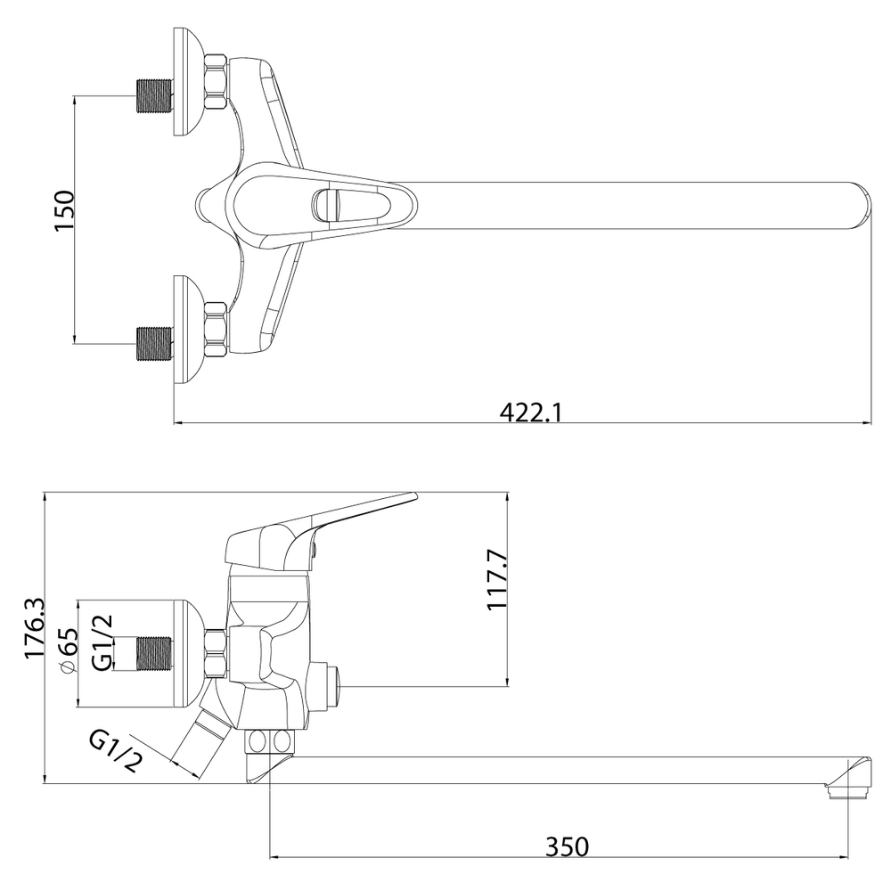 Смеситель Lemark Luna LM4157C универсальный