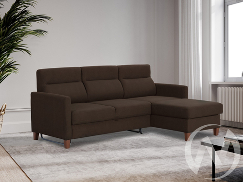 Диван угловой Марсель (ДУ) FROZEN 04 (коричневый с мелкими разводами)