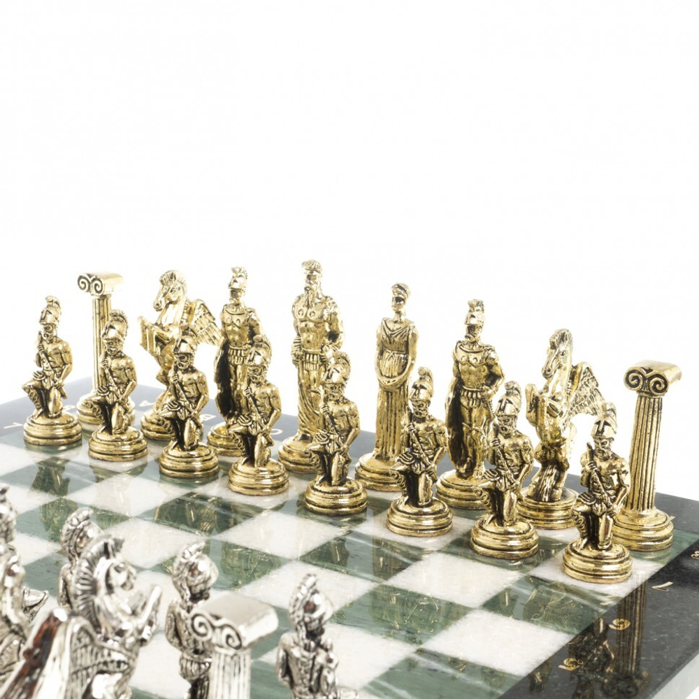 Шахматы "Восточные" доска 40х40 см офиокальцит фигуры металл G 122624
