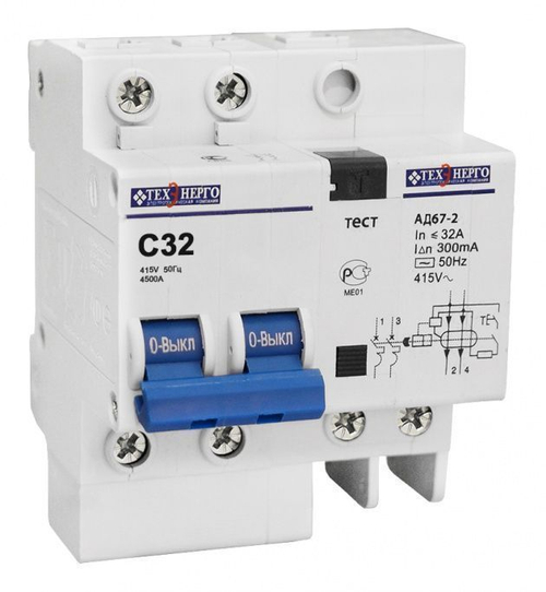 Дифф. автомат АД 67-2 32А/300мА