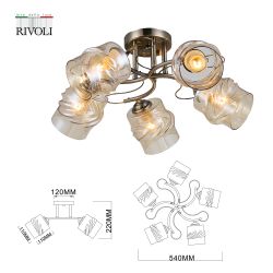 Люстра Rivoli Carmela 9080-305 5 * Е27 40 Вт модерн | Rivoli