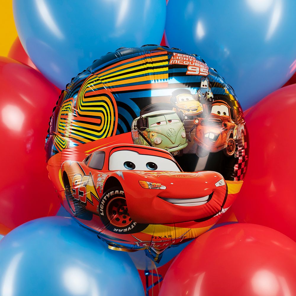 Шар (18''/46 см) Круг, Гоночные машинки, 1 шт. в уп.