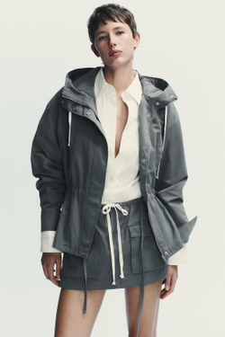 ZARA ЮБКА-ШОРТЫ КАРГО, СЕРЫЙ