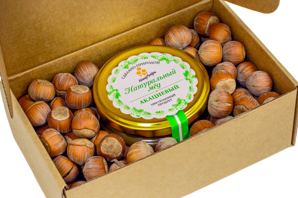Медовый подарочный набор HoneyForYou "Акация с фундуком"