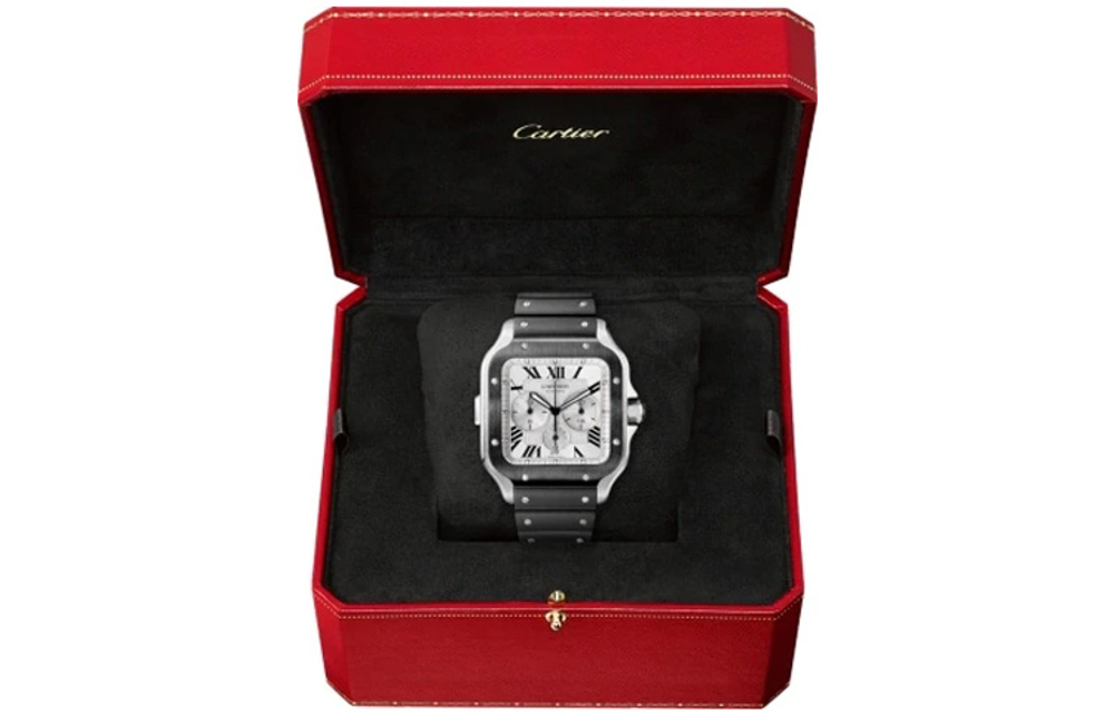 CARTIER SANTOS DE Mechanical Movement 100m Water Resistance Men"s Watches Watch 43.3*51.3mm White Dial