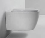 Инсталляция пневматическая с подвесным унитазом CULTO LUNA. Панель смыва черная. Улучшенная каскадная система смыва