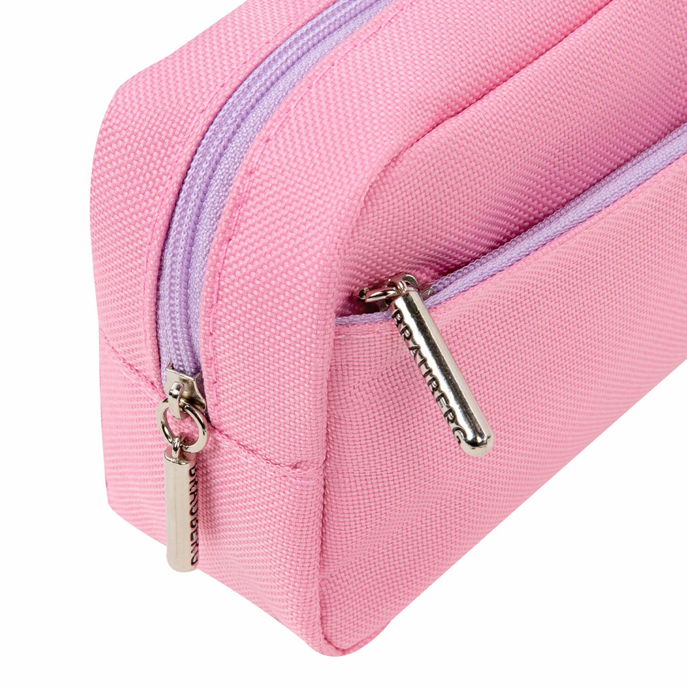 Пенал мягкий BRAUBERG PASTEL 2 отделения красный 21х9 5х5 см (3 штуки в упаковке)