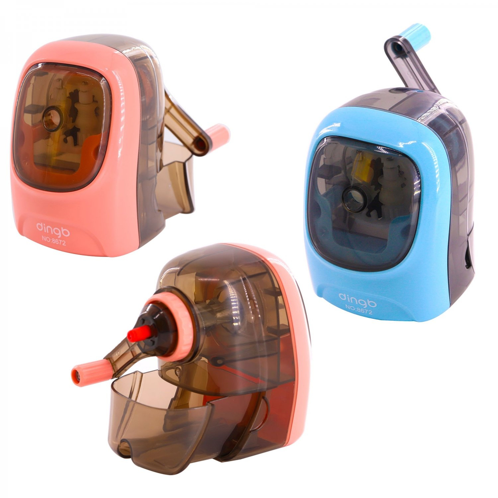 Точилка механическая Alingar, "Овал", 1 отверстие, пластиковый корпус, цвета ассорти, инд. пластик упаковка, 75*130*130мм