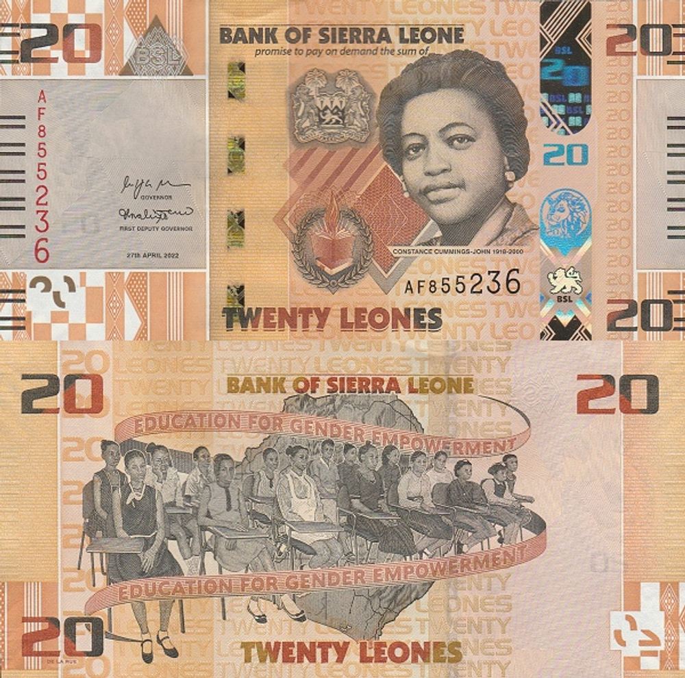 Сьерра-Леоне 20 леоне 2022 Группа людей UNC