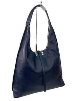 Женская сумка шоппер из натуральной кожи, цвет синий