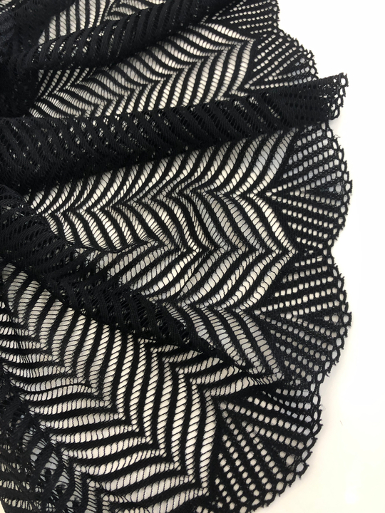 Кружево черное, 18см, стрейч AF1399