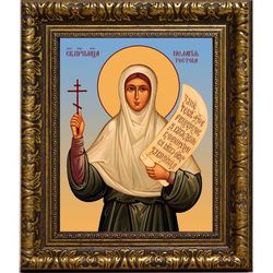 Пелагия (Тестова) преподобномученица, инокиня. Икона на холсте.