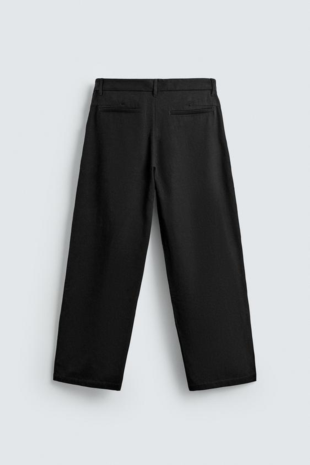 ZARA БРЮКИ СО СКЛАДКАМИ ИЗ ХЛОПКА И ЛИОЦЕЛЛА, УГОЛЬНЫЙ