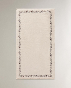 Zara Home - Полотенце для ванной с вышивкой крестиком, белый, 50х90 см